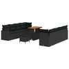 vidaXL Tuinbankenset 11 st Zwart poly rattan