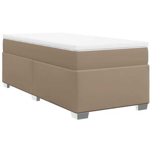 vidaXL Boxspring met matras kunstleer cappuccinokleurig 90x200 cm