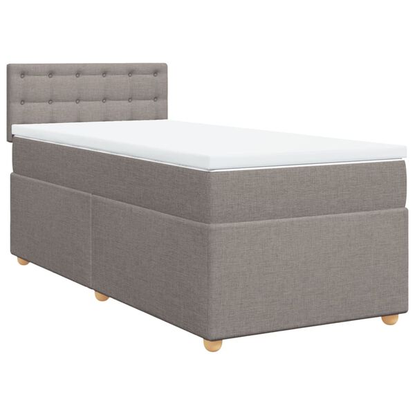 vidaXL Boxspring met matras stof taupe 80x200 cm