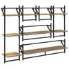 vidaXL Wandplankenset 6 st Artisan Eiken 100 x 25 x 30 cm Bewerkt hout