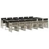 vidaXL 13-delige Tuinset met kussens poly rattan lichtgrijs