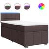 vidaXL Boxspring met matras stof donkerbruin 90x200 cm