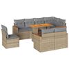 vidaXL 9-delige Loungeset met kussens poly rattan acacia beige