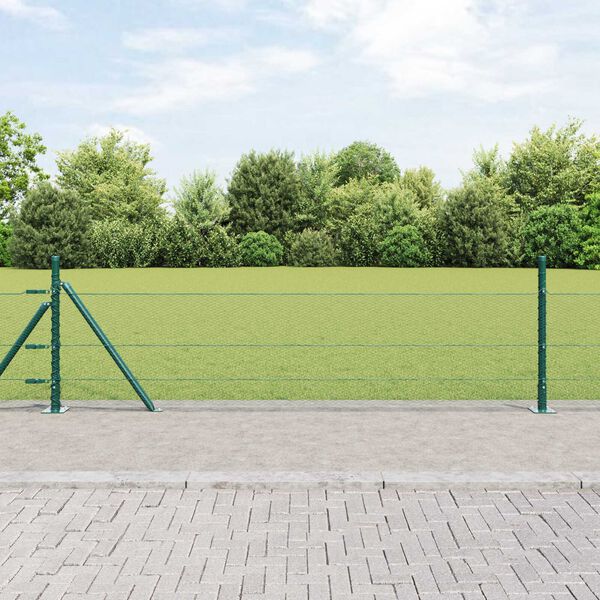 vidaXL Afrasteringspaal Groen 50 x 0,4 m (13 mm gaas) Staal en PVC