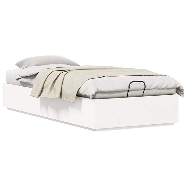 vidaXL Ottoman Bedframe met opslag Wit 80 x 200 cm Massief grenenhout