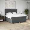 vidaXL Boxspring met matras stof donkergrijs 200x200 cm