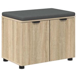 vidaXL Halbank met kussen met plank Sonoma Eiken 60 x 38 x 46 cm