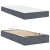 vidaXL Bedframe met matras met matras 2 pcs Dim Grijs Fluweel
