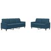 vidaXL 2-delige Loungeset met kussens fluweel blauw