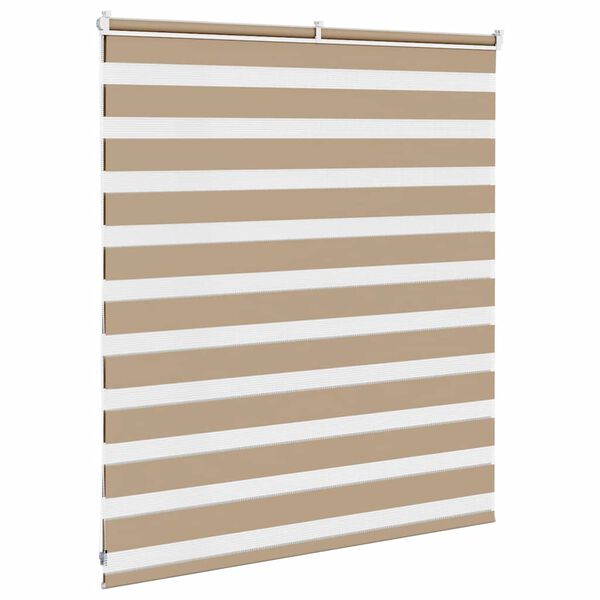 vidaXL Zebra Blind 125x100 cm stofbreedte 120,9 cm polyester zandbruin