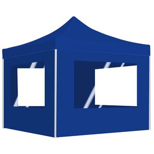 vidaXL Partytent inklapbaar met wanden 2x2 m aluminium blauw