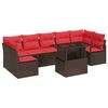 vidaXL Tuin Sofa Set 8 st Bruin Poly riet