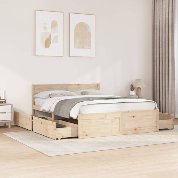 vidaXL Bedframe zonder matras massief grenenhout 150x200 cm