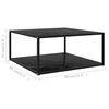 vidaXL Salontafel 80x80x35 cm gehard glas zwart