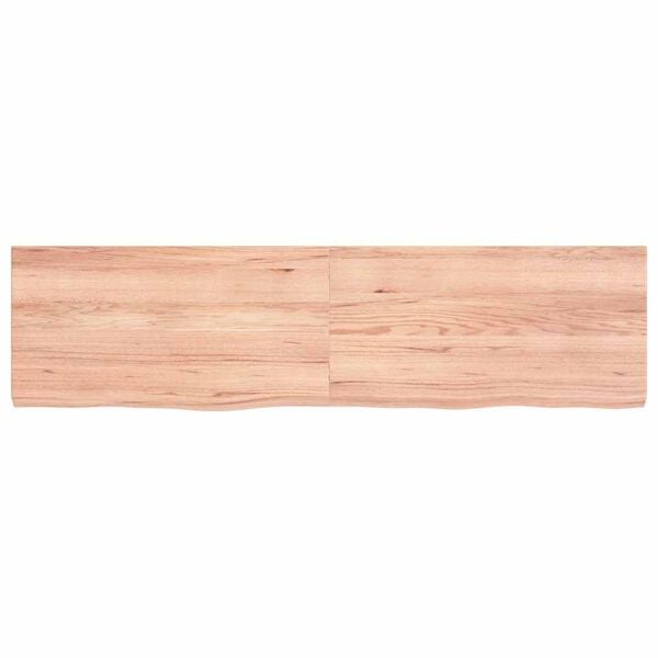 vidaXL Wastafelblad 120x30x(2-4) cm behandeld massief hout lichtbruin