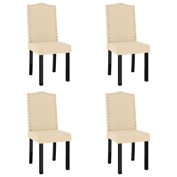vidaXL Eetkamerstoelen 4 st fluweel cr&egrave;mekleurig
