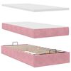 vidaXL Ottoman bed met matrassen 80x200cm fluweel roze