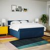 vidaXL Boxspring met matras stof blauw 180x200 cm