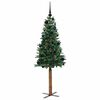 vidaXL Slanke Kerstboom Groen 150 cm PVC en massief dennenhout