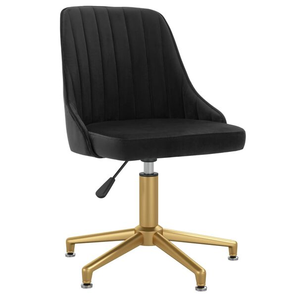 vidaXL Eetkamerstoel draaibaar fluweel zwart