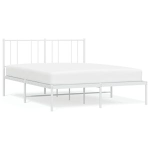 vidaXL Bedframe met hoofdbord metaal wit 120x190 cm