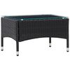 vidaXL 5-delige Loungeset met kussens poly rattan zwart