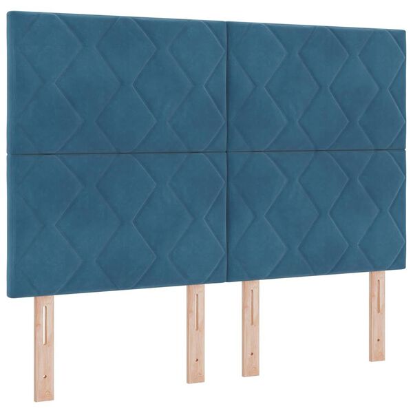 vidaXL Boxspringbed met matras Donkerblauw 160 x 200 cm Stof