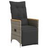vidaXL Tuin eettafelset met kussen 7 pcs Grijs poly rattan