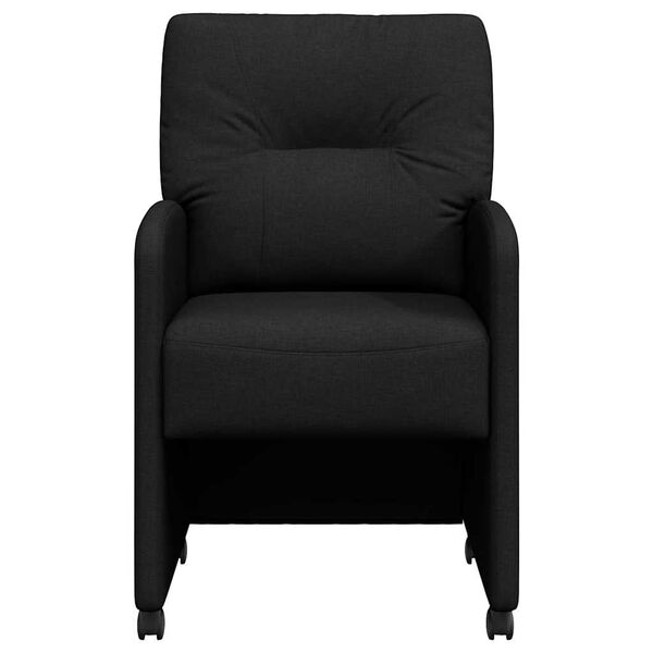 vidaXL Dining Stoelen met Wielen 2 pcs Zwart 57 x 67 x 95 cm Stof