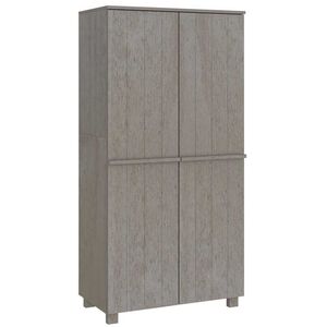 vidaXL Kledingkast HAMAR 89x50x180 cm massief grenenhout lichtgrijs