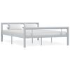 vidaXL Bedframe metaal grijs en wit 160x200 cm