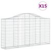 vidaXL Schanskorven 15 st gewelfd 200x30x100/120 cm ijzer