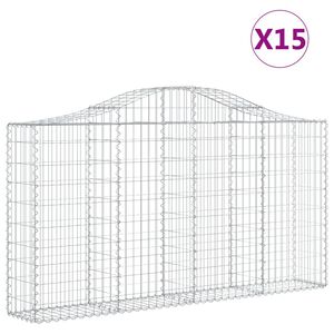 vidaXL Schanskorven 15 st gewelfd 200x30x100/120 cm ijzer