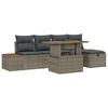 vidaXL Tuinbankenset met kussen met opslag 6 pcs Grijs poly rattan