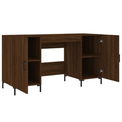 vidaXL Bureau 140x50x75 cm bewerkt hout bruin eikenkleur