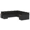 vidaXL 11-delige Loungeset met kussens poly rattan zwart