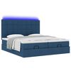 vidaXL Ottoman bed met matrassen en LED's 200x200cm stof blauw