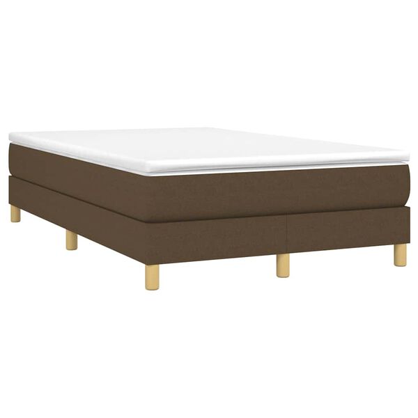 vidaXL Boxspring bed 120x200 cm stof donkerbruin