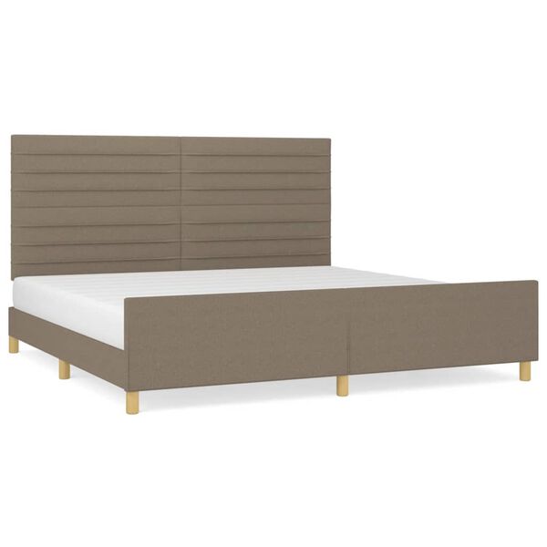 vidaXL Bedframe zonder matras stof taupe 200x200 cm