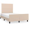 vidaXL Bedframe met hoofdbord kunstleer cappuccinokleurig 120x200 cm