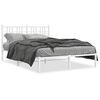vidaXL Bedframe met hoofdbord metaal wit 140x190 cm