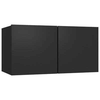 vidaXL 5-delige Tv-meubelset bewerkt hout zwart