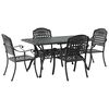vidaXL Tuin eettafelset 5 pcs Zwart Aluminium