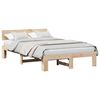 vidaXL Bedframe met hoofdeinde Naturel 140 x 190 cm Massief grenenhout