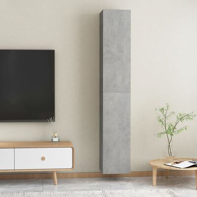 vidaXL Tv-meubels 2 st 30,5x30x90 cm bewerkt hout betongrijs