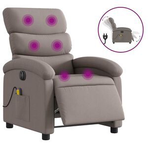 vidaXL Massagestoel elektrisch verstelbaar stof taupe