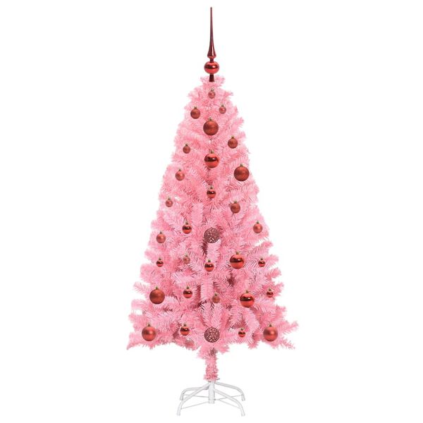 vidaXL Kerstboom met 150 LED met standaard Roze 120 cm PVC