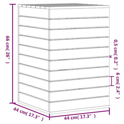 vidaXL Wasmand 44x44x66 cm massief grenenhout zwart