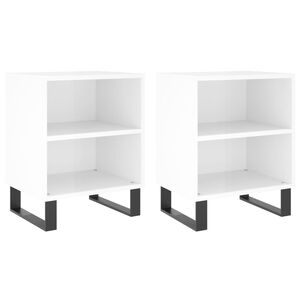 vidaXL Nachtkastjes 2 st 40x30x50 cm bewerkt hout hoogglans wit