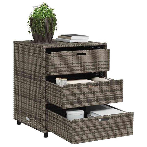 vidaXL Tuinkast 55x59x69 cm poly rattan grijs
